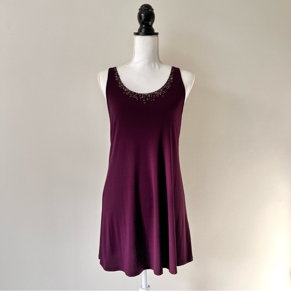 Eileen Fisher Purple Silk Sequin Tank Top - Picture 1 of 14
